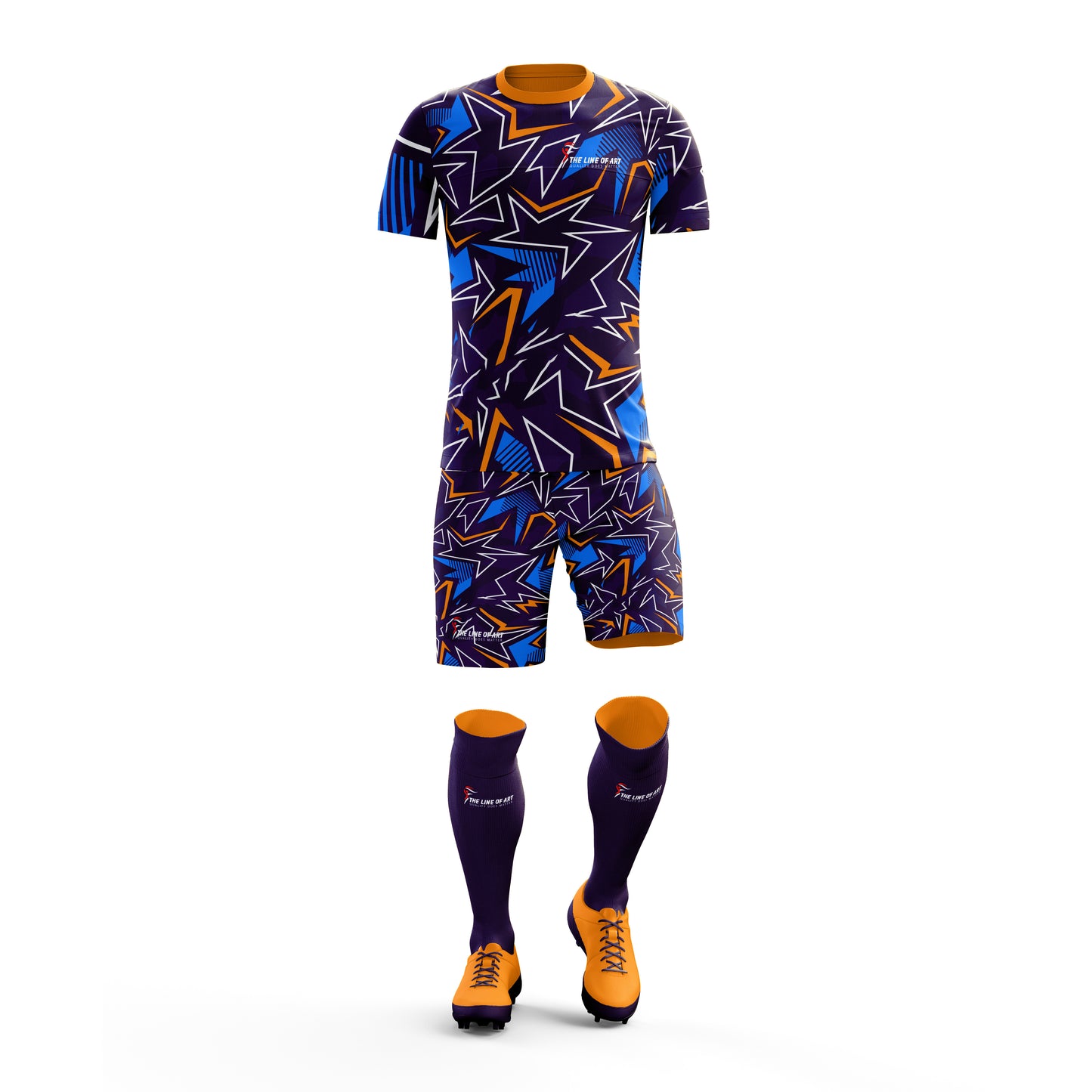 Sublimated Soccer Jersey With Shorts Soccer Uniform Sets With O Neck Design