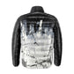 Sublimated Puffer Jackets For Men In Black Color Printed Design Winter Jackets