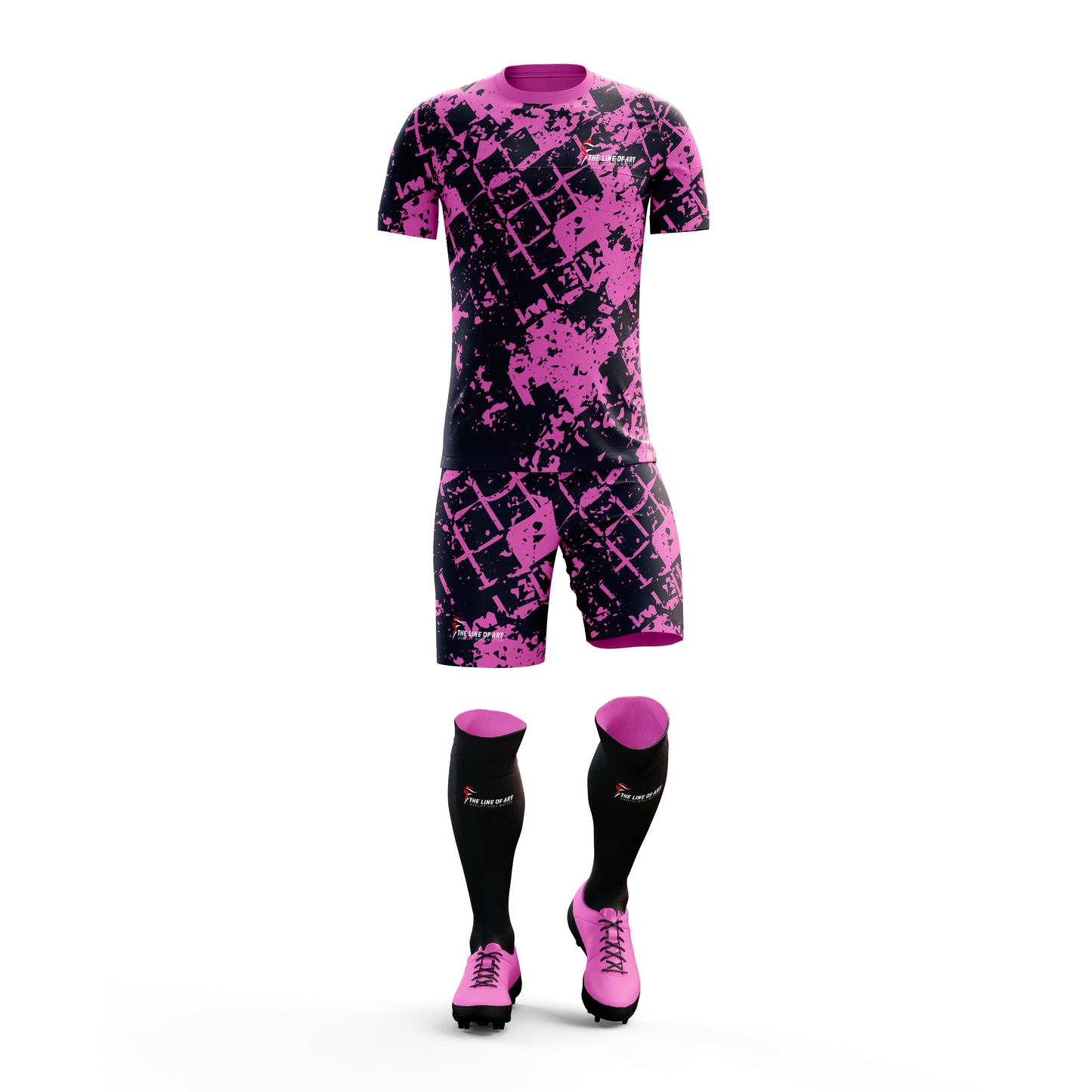 Soccer Uniforms Sets With Jersey & Shorts Sublimated Design Half Sleeves With O Neck