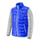 Casual Wear Puffer Jackets For Men Blue Color With Printed Sticker Windproof Jackets