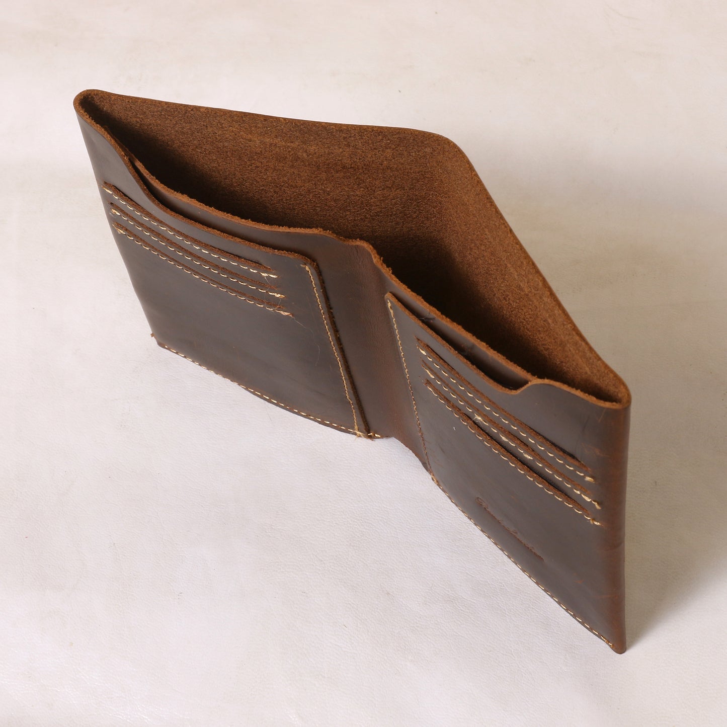 Original Leather Wallets For Men Women Brown Color With Multi Compartment Foldable Wallet
